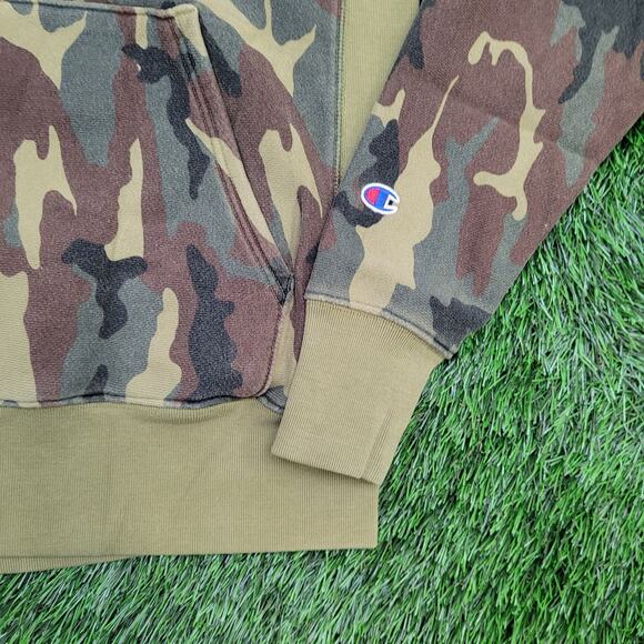 Vintage Y2K Champion Camo Hoodie Medium 20x26 Reverse-Weave - Picture 11 of 11